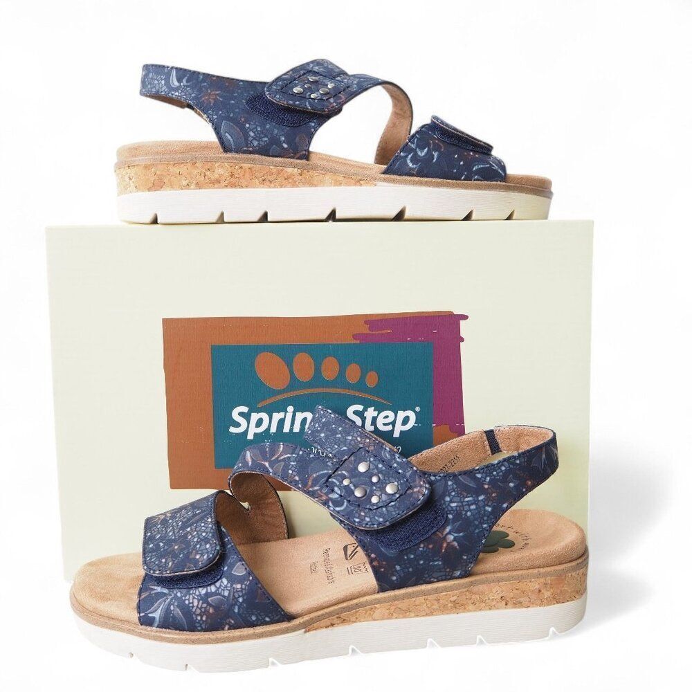 Spring Step Relife Haydennie‎ Slingback Sandals Navy 19027-2211 Women's 9/40